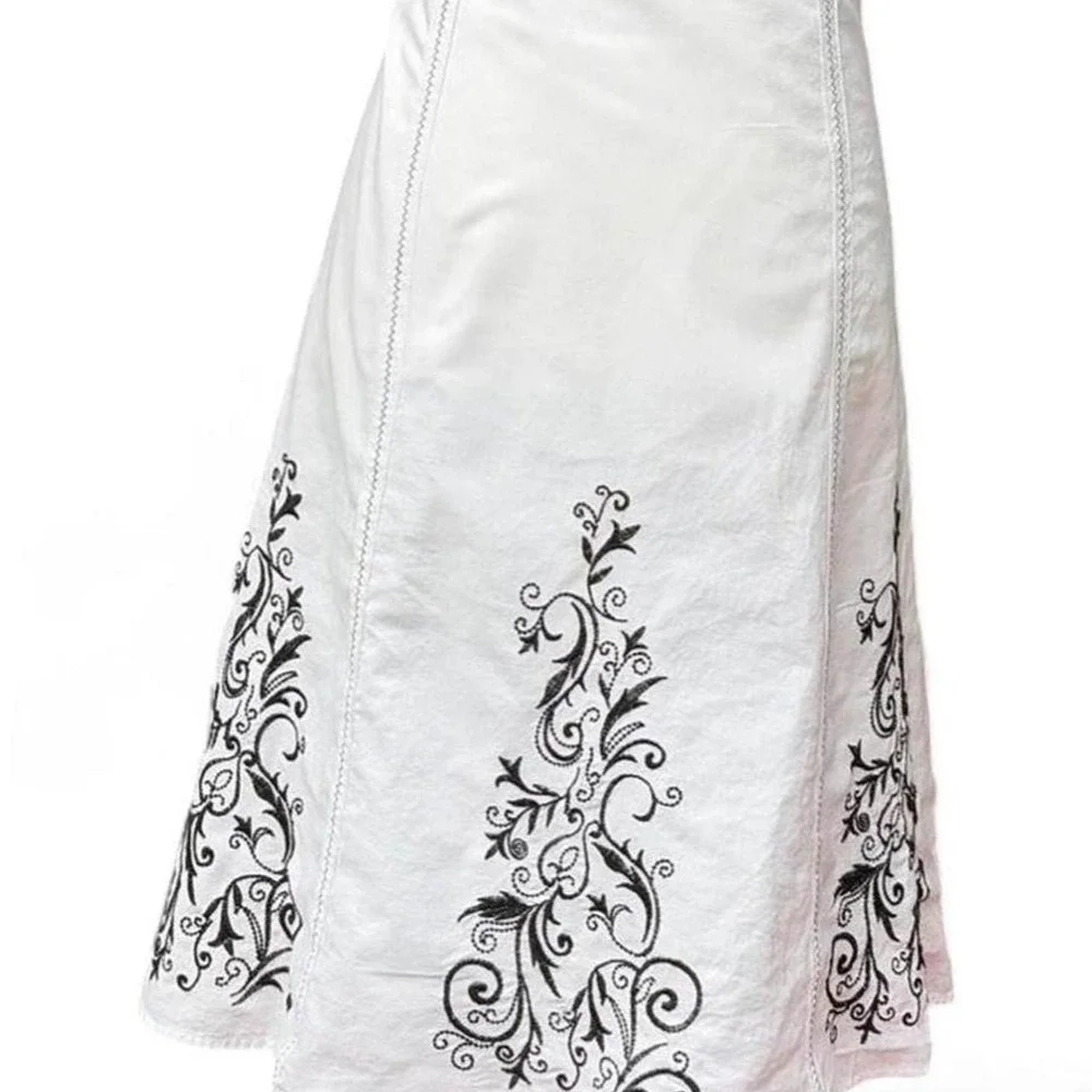Vintage y2k cotton embroidered skirt